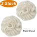 JJStar 2-Piece Hair Part with Rubber Band - Dutt Hair Tie for Updos & Messy Buns | Ponytail & Hair Extensions for Women & Girls - Platinum Blonde - Buy Online on GoSupps.com