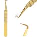 Allove eyelash extension tweezers for eyelash extensions diamond handle fiber pincer tweezers for eyelash extensions high-precision volume eyelash tweezers 90-degree tweezers for tip-90 degree twezers