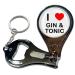 BadgeBeast.co.uk I Love Heart Gin and Tonic - Key Ring Bottle Opener and Nail Clipper