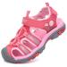 DADAWEN Boy's Girl's Outdoor Athletic Strap Breathable Closed-Toe Water Sandals (Toddler/Little Kid/Big Kid) 3 Little Kid Hot Pink