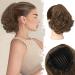 BARSDAR 22cm Wavy Porce Extrolation Kamm Clip Cordelstrokes Short Wavy Poor Cock Hair Extension Thick Natural Synthetic Comb Power Tail Hair Parts (Braun & Auburn) 22cm Brown & Auburn Blond Mixed