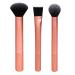 Real Techniques Flawless Base Makeup Brush Kit 2.0  Face Brush Set for Liquid  Cream  & Powder Products  Bronzer & Foundation  Streak Free Makeup Application  Soft Synthetic Brushes  3 Piece Set