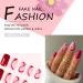24Pcs Short Square Swirl French Press False Nails - Colorful Wave Design for Women and Teens | Elegant Ballet Fake Nails with Glue Sticker - Style 4 - Buy Online on GoSupps.com