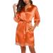 BESDEL Women's Satin Silk Bathrobe XXL Coral - Short Kimono Robe for Bridesmaids - Buy Online on GoSupps.com