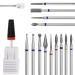 15Pce Nail Drill Bit Set with 1 Black 5 in 1 Ceramic Nail Drill Bit 3/32'' Ceramic Carbide Drill Bits for Nails Bits for Nail Drill for Acrylic Gel Nails Manicure Pedicure and Cuticle Remover