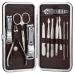 Manicure Set Nail Clippers Pedicure Tools - Grooming Kit Stainless Steel Nail File, Ear Pick, Eyebrow Tweezers,Blackhead Needle and Loop Romover,Peeling Knife,scissors, Cuticle Trimmer