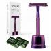 Zomchi safety razor for women women's razors with a shaving rain with 10 blades double-blade-razor metal razor for women suitable for all double-blades rasier blades (purple suit) purple razor