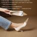 Stylish 2-Piece Paint Leather Loop Shoe Clips - Removable Women's High Heel Buckles & Decorative Accessories - White/Opulent Garden - Buy Online on GoSupps.com