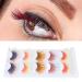Colorful False Eyelashes - 5 Pairs 6D Long Curled Lashes for Halloween & Stage Makeup | Gradient Orange Red Blue Thick Synthetic Lashes - Buy Online on GoSupps.com