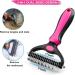 MEKEET Pet Dog Grooming Comb - 2-in-1 Deshedding & Dematting Brush | Double-Sided Undercoat Rake for Long & Medium Hair Cats and Dogs in Red - Buy Online on GoSupps.com