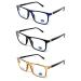 Blue light filter reading glasses anti blue light.Computer glasses Triple Tr90 Ultraliche Professional for men women gamer glasses Venice +1.00 Pack 3