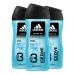Coty Adidas Ice Dive 3in1 shower gel for body hair and face 3 x 250 ml