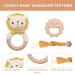 Wooden Baby Rattle - Crochet Lion Newborn Toy with Natural Wood Teething Ring - Handmade Gift for Boys and Girls - Buy Online on GoSupps.com