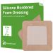 Silicone Bordered Foam Dressing 6" x 6" Pack of 10 Individual Sterile Pads Gentle Adhesive Water Resistant Highly Absorbent Reduce Sacr for Pressure Ulcer 6x6 10 Counts