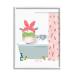 Stupell Industries Children's Farm Cow Bath Tub Bunny Slippers Bathroom White Framed Wall Art White Framed White