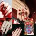 4 Boxs Christmas Fake Nails Artificial Fake Stiletto Fingernails Artificial Full Cover Fingernails For Christmas party nail decoration(Short armour) - Buy Online on GoSupps.com
