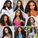 20 Inch Deep Wave Lace Front Human Hair Wig - Brazilian Virgin Hair, HD Transparent Lace, Pre Plucked, Natural Black - Glueless Wet and Wavy Style for Women - Buy Online on GoSupps.com