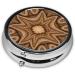 Bohemian Motifs Portable Metal Pill Box | Round Mini 3-Compartment | Travel-Friendly Design | Small Pill Organizer in Black - Buy Online on GoSupps.com