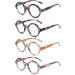 Bevi Stylish Blue Light Reading Glasses Set of 4 for Women - Round Readers with Spring Hinges - Flower Design 2.75x Magnification - Great Value - Buy Online on GoSupps.com
