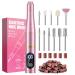 Electric nail cutter electrical nail file manicure set 30000U/min 11 in 1 USB nail clip set electrical pedicure set polishing tools nail clip set for acrylic remove callus (pink) ...