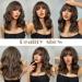 EMMOR Short Curly Wavy Bob Wig with Bangs - Brown | Shoulder Length Synthetic Heat Resistant Wig for Women - Buy Online on GoSupps.com