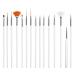 Inge Nail Art Brushes Set 15-Pieces Fine Nail Art Brush Kit for Detailed Painting Ideal for Gel Nail Brush Applications