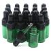 Unxuey 20 Pack 3ml Green Glass Dropper Bottles with Pipettes Dropper Essential Oil Eye Drops Vials with Black Screw Cap Perfume DIY Beauty Travel Sample Vials