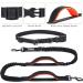 Vivaglory Free-Handed Dog Leash | Double Anti-Shock Bungees & Padded Handles | Reflective Waist Running Leash for Training & Jogging | Fits Waist 65-112cm | Black/Orange - For Medium & Large Dogs - Buy Online on GoSupps.com