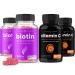 NutraChamps Biotin Gummies (2 Pack) and Vitamin C Capsules (2 Pack) 4 Pack Bundle