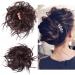 Tousled Updo Hair Pieces Messy Bun Hair Scrunchies Extensions Hair Piece Ponytail With Elastic Rubber Hair Extensions for Women Black mix Wine Red
