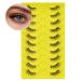 LZM Half Lashes 10 Pairs Cat Eye Lashes False Eyelashes Natural Eyelashes 3/4 Lashes Thin Clear Band Strip Lashes Half Eyelashes Reusable Fake Eyelashes Natural Lashes (QX08)