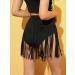 Verdusa Women's Black Fringe Tassel High Waisted Shorts - Medium Size - Buy Online on GoSupps.com
