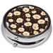 Little White Daisies Portable Metal Pill Box - Round Mini 3-Compartment Design for Small Pills | Ideal for Travel - Buy Online on GoSupps.com