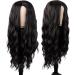 MapofBeauty 28 Inch/70 cm Long Wavy Middle Part with No Bangs Synthetic Fiber Curly Fashion Women Party Cosplay Wig (Black) - Buy Online on GoSupps.com