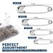 250 Pack Luxurecourt Safety Pins - Assorted Sizes, Durable Silver Steel, Rust-Resistant - Clothes Sewing Arts & Craft - Buy Online on GoSupps.com