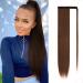 JJstar 70 cm Long Straight Ponytail Hairpiece Synthetic Hair Extension Braid Extension for Women Girls (Brown to Gold)