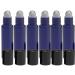 6 Pack - Empty Roll on Glass Bottles Stainless Steel Roller 10ml Refillable Color Roll On for Fragrance Essential Oil - Metal Chrome Roller Ball - 10 ml 1/3 oz - Frosted Blue Color