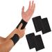 SATINIOR 2 Pairs Compression Wrist Sleeve Compression Wrist Brace Wrist Supports Wrist Wraps Elastic Wristbands for Men and Women Tennis, Tendonitis, Carpal Tunnel (Black, Medium) Black Medium