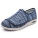 Diabetic Slippers for Women Wide Width Comfortable Breathable Bunions Diabetic Shoes for Men with Adjustable Closure Memory Foam Sole Elderly Edema Shoes 13.5 Blue