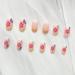 Colorful Flower French Tip Short Square False Nails - Pink Acrylic Full Cover Coffin Nails for Women & Girls | Spring Summer Nail Art Decor - Buy Online on GoSupps.com