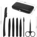 6 Piece Tweezers Set Eyebrow Tweezers Scissors Set with Stainless Steel Point Slant Flat Tip Tweezers and Eyebrow Razor and Scissors for Eyebrows Plucking Facial Body / Ingrown Hair Removal-Packed in Leather Case - Buy Online on GoSupps.com
