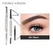 YOUNG VISION Waterproof Microblade Eyebrow Pencil Shaper - BLACK | Natural Ingredients Eye Makeup Pen with Brush | High Grade Carnauba Wax and Coconut Oil - Buy Online on GoSupps.com