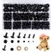 260pcs Plastic Safety Eyes and Noses with Washers  Craft Doll Eyes  Black Safety Eyes for Amigurumi  Puppet  Plush Animal and Teddy Bear