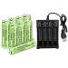 AMZZN 1.2V 1800mAh Ni-MH AA Rechargeable Battery for Outdoor Solar Lights Garden Lamp Wireless Microphones Electric Toys Remote Mice Calculators Razors Keyboards (8PCS Battery+Charger)