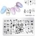 Christmas Snowflake Deer Nail Stencils - 5pcs Stainless Steel | Perfect for Holiday Nail Art - Buy Online on GoSupps.com