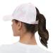 Muryobao Womens Ponytail Baseball Cap Adjustable High Messy Bun Ponycap Lightweight Quick Drying Hat Pink Tie Dye One Size