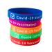 Covid-19 Vaccination Durable Silicone Wristband (Variety with White Lettering) | Pack of 5 |