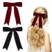 Acwoo hair clips with loop soft silky satin-haired sponge long cock French band hairpins 90s bowknot clips for party Christmas (a)