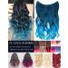 No Clips No Glue Invisible Big Wavy Hair Extensions Secret Ombre 2 Tone Natural Synthetic Hairpieces 24" Hidden Wire QY13# - Buy Online on GoSupps.com