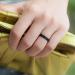 ThunderFit Women's Stackable Thin Braided Silicone Wedding Bands - Black Light Marble - 8.5/9 (18.9mm) - 16/8/4 Packs for Active Lifestyles - Buy Online on GoSupps.com